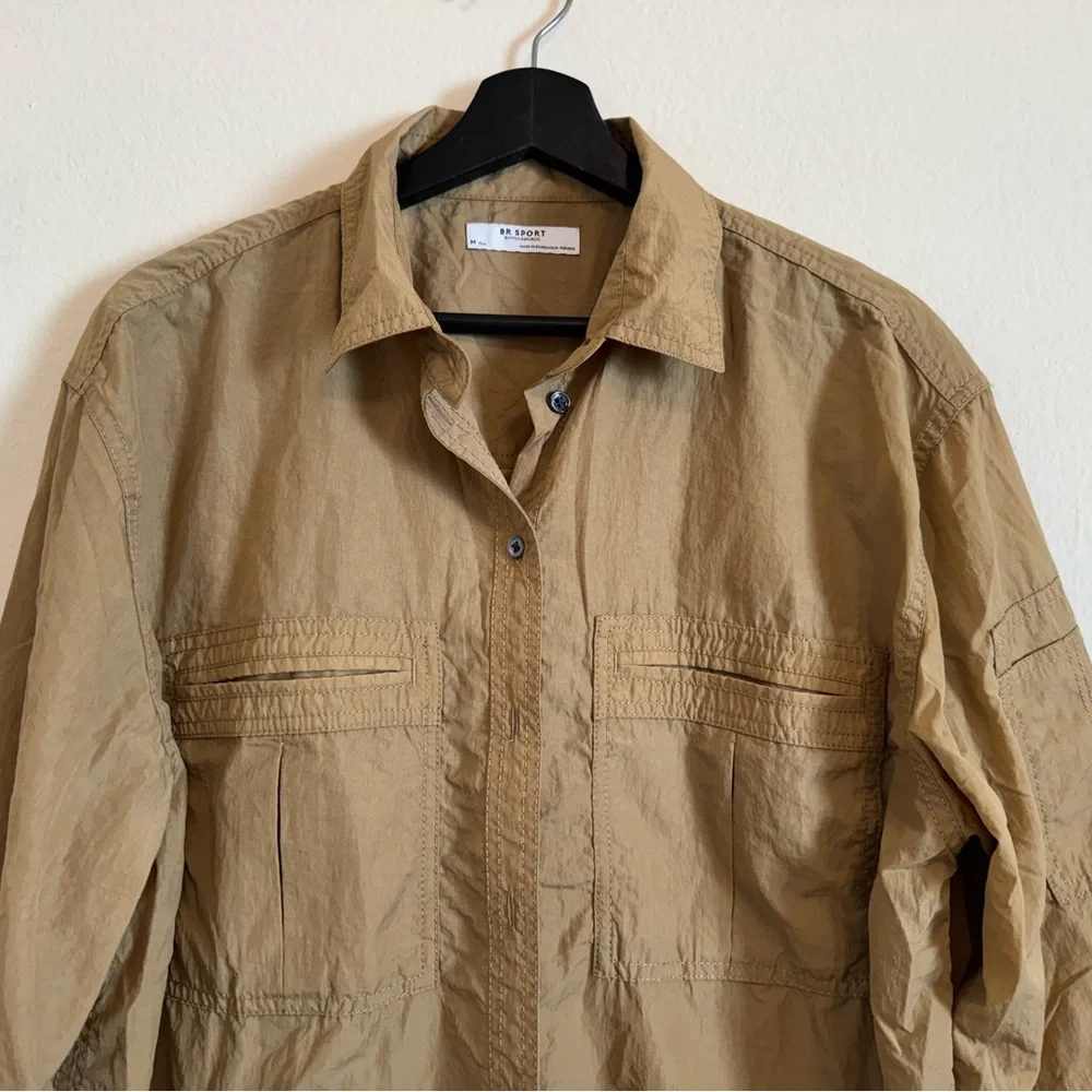 BR Banana Republic Sport Parachute Buttoned Utility Nylon Shirt M Tall